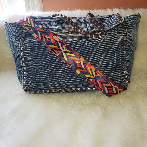 💕SOLD💕Denim Valentino Rockstud Crossbody Bag - Picture 8 of 8